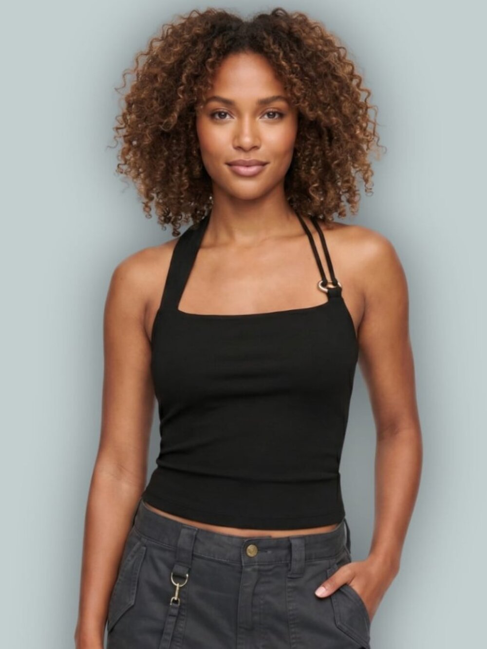 GAP x Cult Gaia Chain Cowl Top - Black